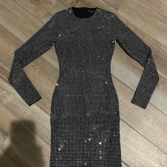 Good American Studded Body Con Minidress embellished silver studs size XS New - Picture 5 of 9